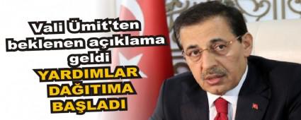 Vali �mit\'ten beklenen a��klama geldi