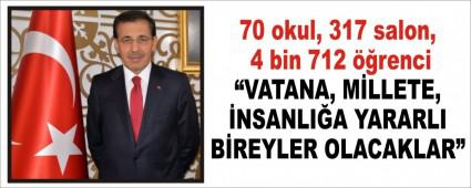 70 okul, 317 salon, 4 bin 712 ��renci