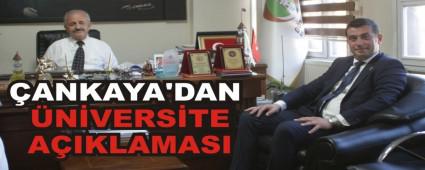 �ANKAYA\'DAN �N�VERS�TE A�IKLAMASI