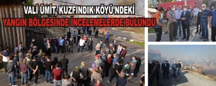 VAL� �M�T, KUZFINDIK K�Y�\'NDEK� YANGIN B�LGES�NDE �NCELEMELERDE BULUNDU
