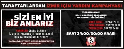 TARAFTARLARDAN �ZM�R ���N YARDIM KAMPANYASI