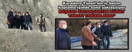 Karadere T�neli\'nin i� beton kaplama i�inde sona yakla��l�yor