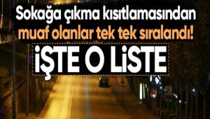 SOKA�A �IKMA KISITLAMASINDAN MUAF OLANLAR