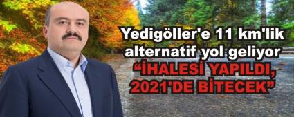 Yedig�ller\'e 11 km\'lik alternatif yol geliyor