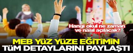 �lkokul, Ortaokul Ve Liselerde Y�z Y�ze E�itim Detaylar� Belirlendi