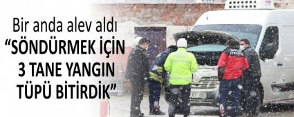 Bir anda alev ald�
