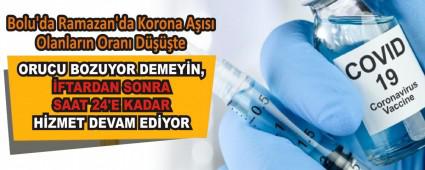 Bolu\'da Ramazan\'da Korona A��s� Olanlar�n Oran� D����te