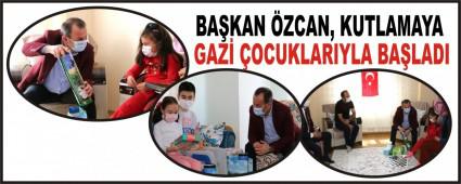 BA�KAN �ZCAN, KUTLAMAYA GAZ� �OCUKLARIYLA BA�LADI