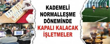 KADEMEL� NORMALLE�ME D�NEM�NDE KAPALI KALACAK ��LETMELER