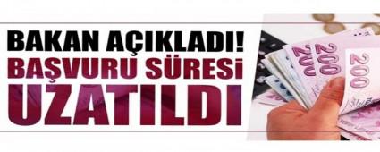 ESNAFA H�BE DESTE��NDE BA�VURU S�RES� UZATILDI