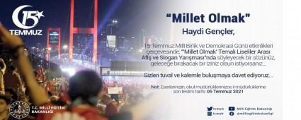 Liseliler \"Millet Olmak\" Temas�yla Haz�rlad�klar� Afi� Ve Sloganlar�yla Yar���yor