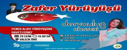 CUMHUR�YET BAYRAMI FENER ALAYI VE DERYA ULU� KONSER�YLE KUTLANACAK