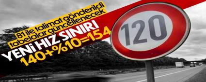 OTOYOLLARDA HIZ SINIRLARI Y�KSELT�LD�