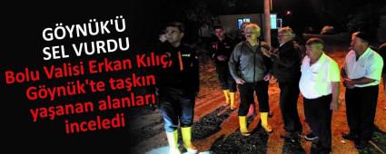 Bolu Valisi Erkan K�l��, G�yn�k\'te ta�k�n ya�anan alanlar� inceledi