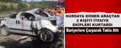 Bariyerlere �arparak Takla Att�