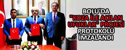 BOLU\'DA \"KOZA �LE A�ILAN UFUKLAR\" PROJES� PROTOKOL� �MZALANDI