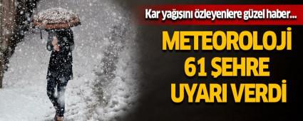 METEOROLOJ� BOLU DAH�L 61 �L ���N UYARI VERD�
