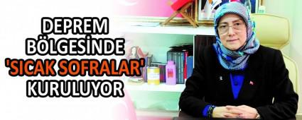 DEPREM B�LGES�NDE �SICAK SOFRALAR\' KURULUYOR