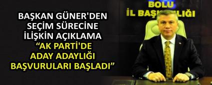 BA�KAN G�NER\'DEN SE��M S�REC�NE �L��K�N A�IKLAMA