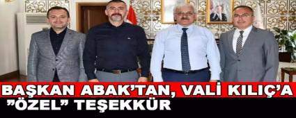 BA�KAN ABAK\'TAN, VAL� KILI�\'A ��ZEL� TE�EKK�R