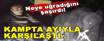KAMP YAPAN VATANDA� YANINA GELEN AYIYI FOTOKAPANLA G�R�NT�LED�