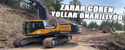 ZARAR G�REN YOLLAR ONARILIYOR