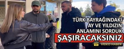 BOLU\'DA, T�RK BAYRA�INDAK� AY VE YILDIZIN  ANLAMINI SORDUK