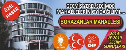 BORAZANLAR MAHALLES�NDE 2014 VE 2019 SE��MLER�NDE K�M NE KADAR OY ALDI?
