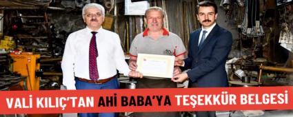VAL� KILI�\'TAN AH� BABA\'YA TE�EKK�R BELGES�