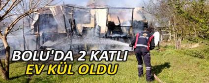 Bolu\'da 2 katl� ev k�l oldu
