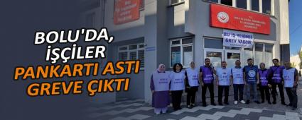 BOLU\'DA, ����LER PANKARTI ASTI GREVE �IKTI