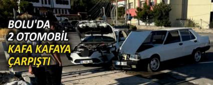 BOLU\'DA 2 OTOMOB�L KAFA KAFAYA �ARPI�TI