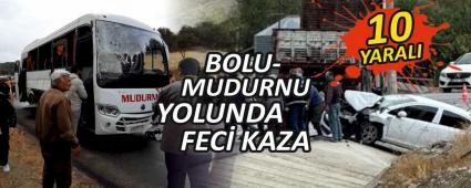 BOLU-MUDURNU YOLUNDA FEC� KAZA: 10 YARALI