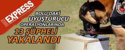 BOLU\'DAK� UYU�TURUCU OPERASYONLARINDA 13 ��PHEL� YAKALANDI