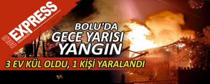 BOLU\'DA GECE YARISI YANGIN: 3 EV K�L OLDU, 1 K��� YARALANDI