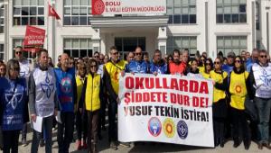 Bolu\'da �� Sendika �l Milli E�itim �n�nde