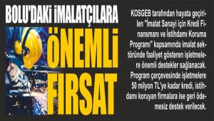 BOLU\'DAK� �MALAT�ILARA �NEML� FIRSAT